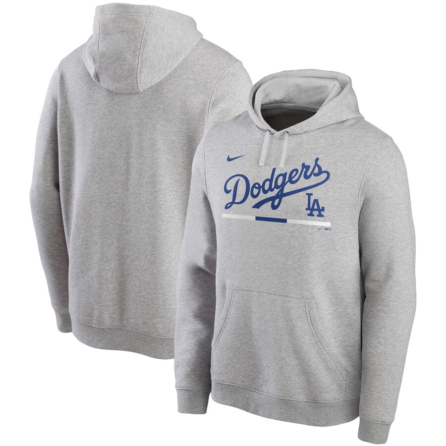 Los Angeles Dodgers Nike Color Bar Club Pullover Hoodie Gray